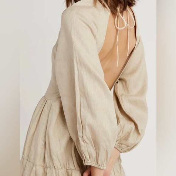 DISSH Lenore Linen Open Back Mini Dress - Picture 5 of 7